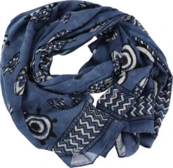 Leichter Pareo, Sarong, Handbedrucktes Baumwolltuch - Blau Kombination 9 - 180x110 Cm -Modebekleidungsgeschäft 01 21 bestickte kissen desert garments 169