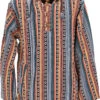 Goa Kapuzenshirt, Baja Hoodie, Boho Style Kapuzenpullover - Blau/orange -Modebekleidungsgeschäft 01 21 nepal 12021 5