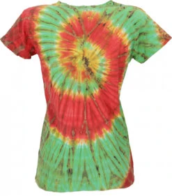 Batik T-Shirt Für Damen, Tie Dye Goa Shirt - Grün/orange 6 Batik T-Shirt Für Damen, Tie Dye Goa Shirt - Grün/orange -Modebekleidungsgeschäft 02 21 batik 1 21 4