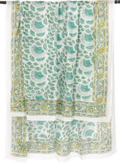 Leichter Pareo, Sarong, Handbedrucktes Baumwolltuch - Blau Kombination 22 - 190x120 Cm -Modebekleidungsgeschäft 02 21 desert garments duenne tuecher 140