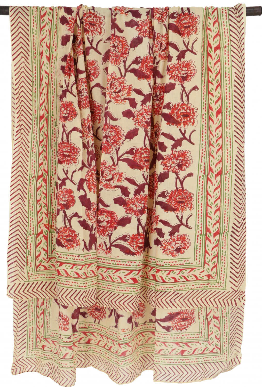 Leichter Pareo, Sarong, Handbedrucktes Baumwolltuch - Rot Kombination 29 - 190x120 Cm 5 Leichter Pareo, Sarong, Handbedrucktes Baumwolltuch - Rot Kombination 29 - 190x120 Cm – Bild 3