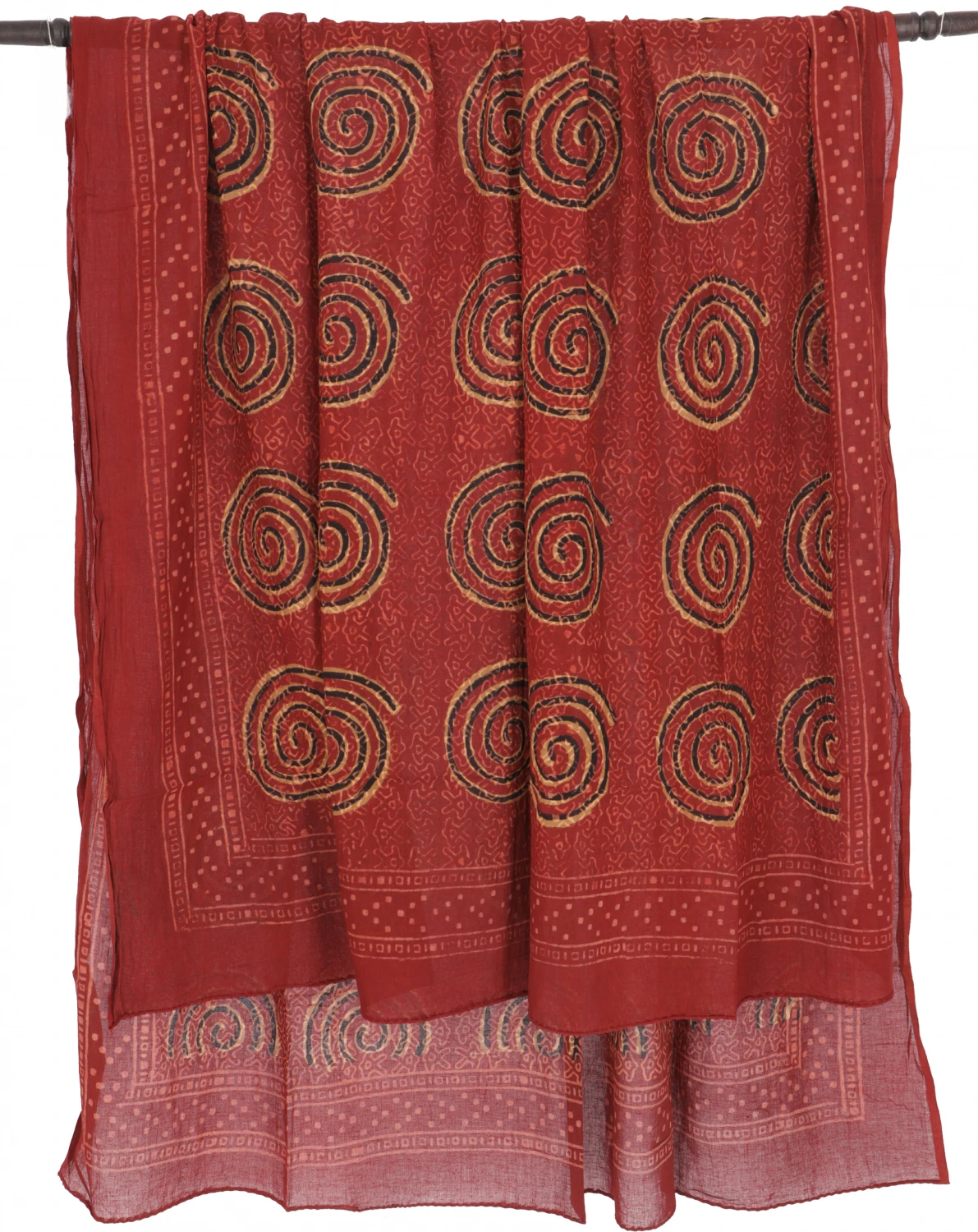 Leichter Pareo, Sarong, Handbedrucktes Baumwolltuch - Rot Kombination 23 - 180x110 Cm 4 Leichter Pareo, Sarong, Handbedrucktes Baumwolltuch - Rot Kombination 23 - 180x110 Cm – Bild 2