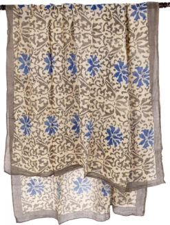 Leichter Pareo, Sarong, Handbedrucktes Baumwolltuch - Farb Kombination 9 - 190x120 Cm -Modebekleidungsgeschäft 02 21 desert garments duenne tuecher 23