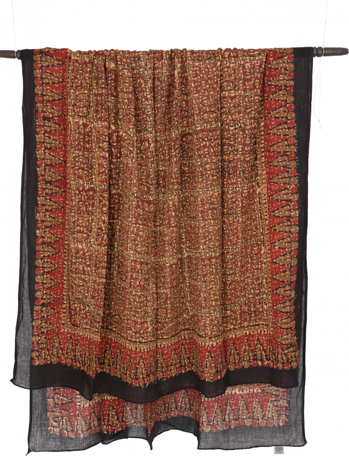 Leichter Pareo, Sarong, Handbedrucktes Baumwolltuch - Rot Kombination 2 - 190x120 Cm 5 Leichter Pareo, Sarong, Handbedrucktes Baumwolltuch - Rot Kombination 2 - 190x120 Cm – Bild 3