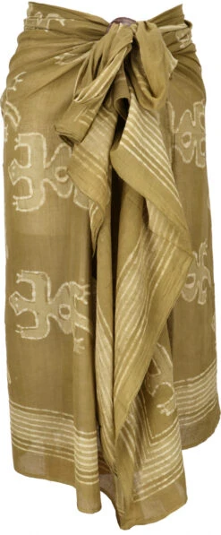 Leichter Pareo, Sarong, Handbedrucktes Baumwolltuch - Farb Kombination 14 - 190x120 Cm -Modebekleidungsgeschäft 02 21 desert garments duenne tuecher 88