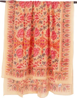 Leichter Pareo, Sarong, Handbedrucktes Baumwolltuch - Rot Kombination 30 - 190x120 Cm -Modebekleidungsgeschäft 02 21 desert garments duenne tuecher 92