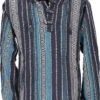 Goa Kapuzenshirt, Baja Hoodie, Boho Style Kapuzenpullover - Blau -Modebekleidungsgeschäft 02 21 guru handucraft 15