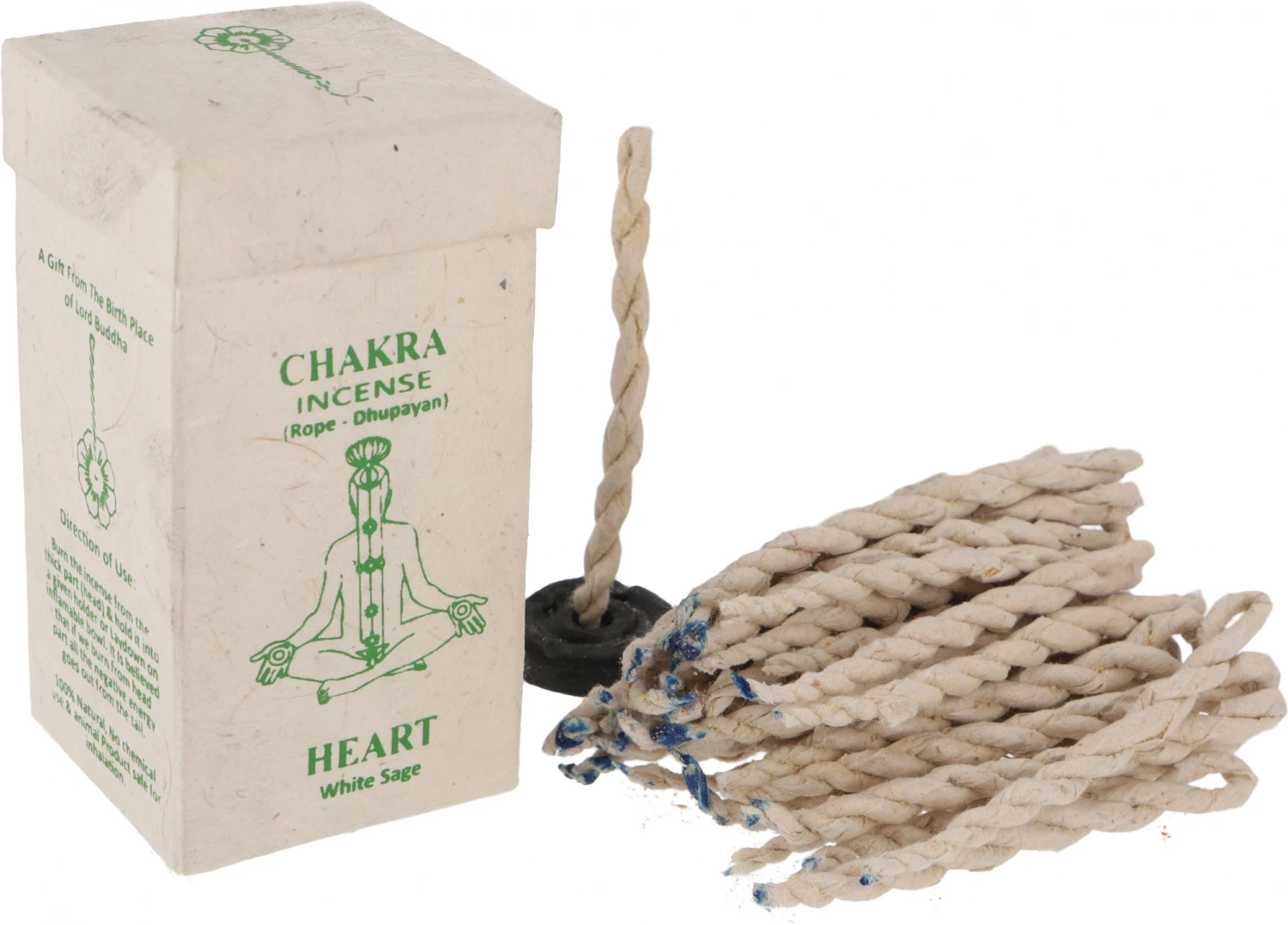 Chakra Incense, Nepal Räucherschnüre - Heart/white Sage - 10x5,5x5,5 Cm 3 Chakra Incense, Nepal Räucherschnüre - Heart/white Sage - 10x5,5x5,5 Cm
