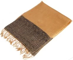 Pashmina-Viskose Schal, Indische Boho Stola Mit Paisley Muster - Mustard - 200x70 Cm -Modebekleidungsgeschäft 05 19 tacrylik schals lal 32