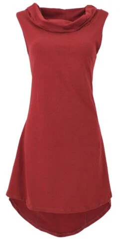 Psytrance Festival Minikleid, Boho Kleid Zum Schnüren - Rostrot