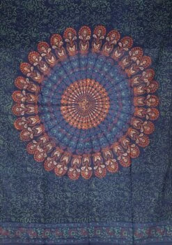 Leichter Mandala Pareo, Sarong, Handbedrucktes Baumwolltuch, Wandbehang - Modell 6 - 160x100 Cm -Modebekleidungsgeschäft 05 19 taweisse hosen 18