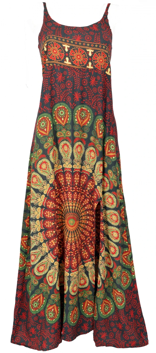 Sommerkleid, Boho Maxikleid Mit Schlitz - Bunt/Mandala 3 Sommerkleid, Boho Maxikleid Mit Schlitz - Bunt/Mandala
