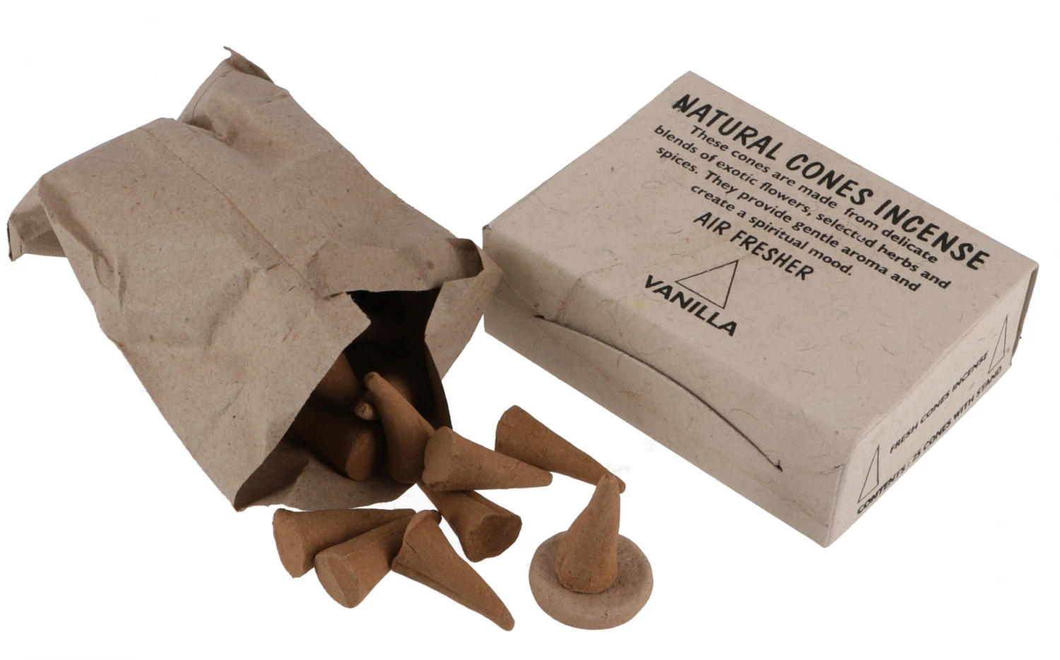 Natural Cones Incense, Natürliche Räucherkegel - Vanilla 3 Natural Cones Incense, Natürliche Räucherkegel - Vanilla