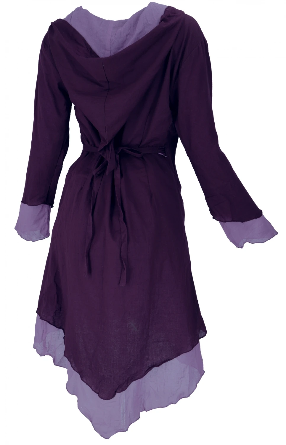 Wickeltunika Mit Zipfelkapuze, Tunika Im Lagenlook - Plum/flieder 4 Wickeltunika Mit Zipfelkapuze, Tunika Im Lagenlook - Plum/flieder – Bild 2