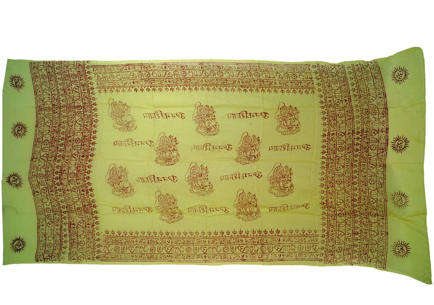 Dünnes Baba Tuch, Benares Lunghi - Lemon - 180x95 Cm 4 Dünnes Baba Tuch, Benares Lunghi - Lemon - 180x95 Cm – Bild 2