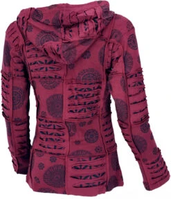 Goa Patchwork Jacke, Boho Kapuzenjacke - Bordeaux 8 Goa Patchwork Jacke, Boho Kapuzenjacke - Bordeaux -Modebekleidungsgeschäft 08 20 0910nepal jacken 100