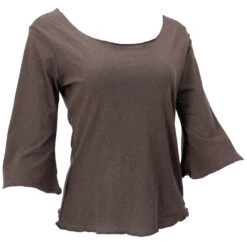 Baumwollshirt Mit Trompetenärmeln Aus Bio-Baumwolle - Braun 10 Baumwollshirt Mit Trompetenärmeln Aus Bio-Baumwolle - Braun -Modebekleidungsgeschäft 08 20 0910trance trip 2020 30