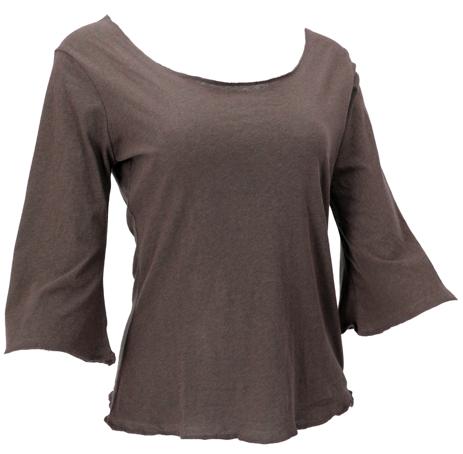 Baumwollshirt Mit Trompetenärmeln Aus Bio-Baumwolle - Braun 6 Baumwollshirt Mit Trompetenärmeln Aus Bio-Baumwolle - Braun – Bild 4