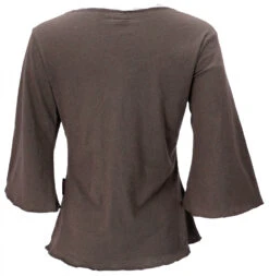 Baumwollshirt Mit Trompetenärmeln Aus Bio-Baumwolle - Braun 9 Baumwollshirt Mit Trompetenärmeln Aus Bio-Baumwolle - Braun -Modebekleidungsgeschäft 08 20 0910trance trip 2020 33