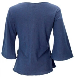 Baumwollshirt Mit Trompetenärmeln Aus Bio-Baumwolle - Blau -Modebekleidungsgeschäft 08 20 0910trance trip 2020 34
