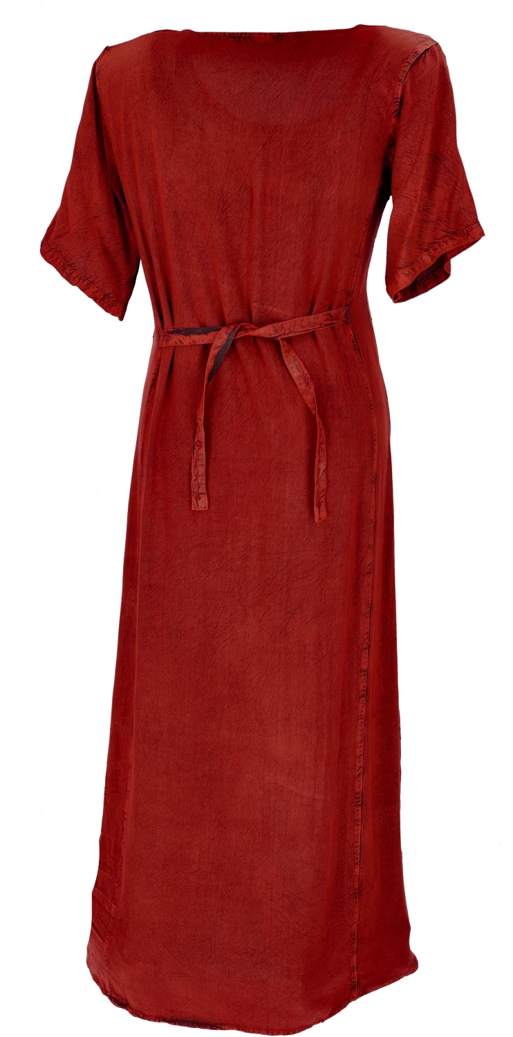 Besticktes Boho Sommerkleid, Indisches Hippie Kleid - Rot/Design 11 4 Besticktes Boho Sommerkleid, Indisches Hippie Kleid - Rot/Design 11 – Bild 2