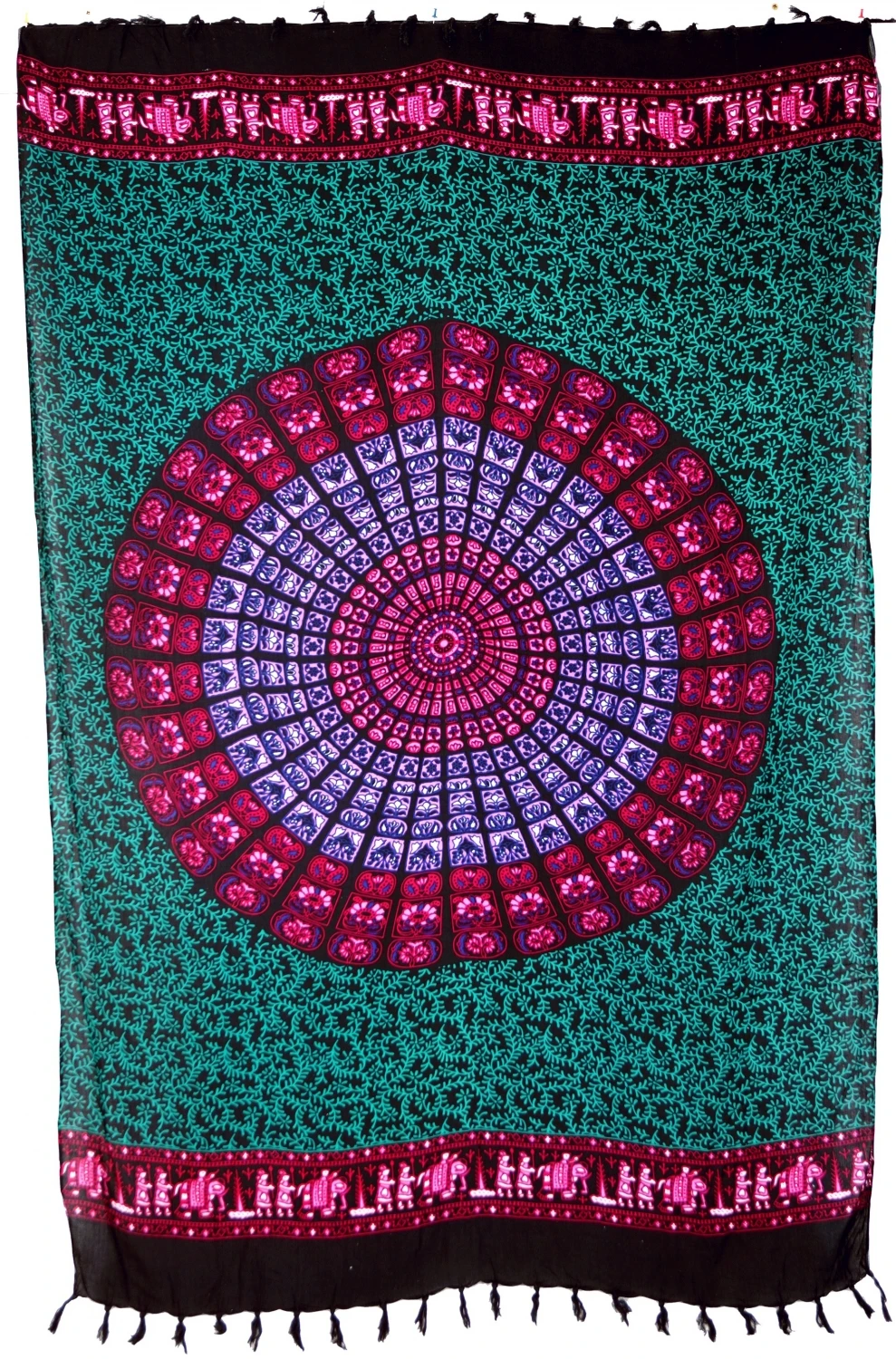 Bali Sarong, Wandtuch, Wickelrock, Mandala Sarongkleid - Türkis/pink - 160x115 Cm 3 Bali Sarong, Wandtuch, Wickelrock, Mandala Sarongkleid - Türkis/pink - 160x115 Cm