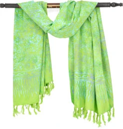 Bali Batik Sarong, Wandbehang, Wickelrock, Sarongkleid, Strand Tuch - Design 9/lemon - 160x100 Cm