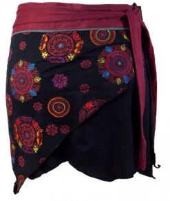 Minirock Boho Chic, Wickelrock, Damen Rock, Cacheur - Bordeaux -Modebekleidungsgeschäft 11 14dsc05767