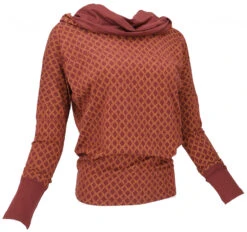 Lockeres Longshirt Aus Bio-Baumwolle, Boho Shirt Schalkapuze - Dattelbraun/caramel -Modebekleidungsgeschäft 11 21 trancetrip 2021 77