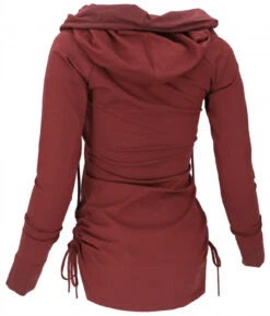 Longshirt Aus Bio-Baumwolle, Boho Shirt Schalkapuze - Dattelbraun/blau -Modebekleidungsgeschäft 11 21 trancetrip 2021 80