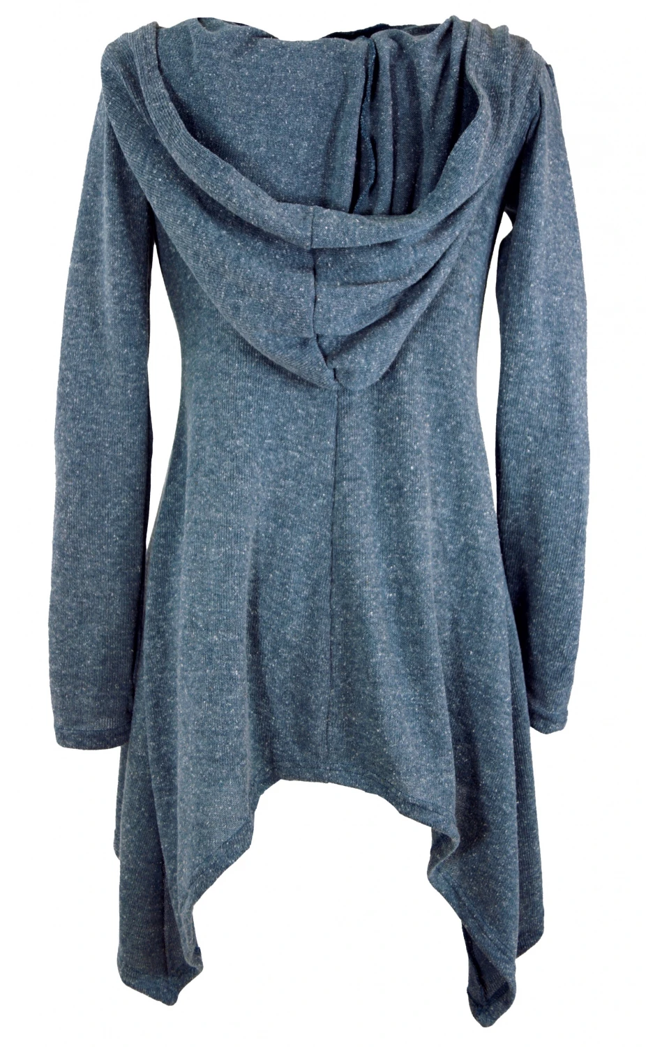 Lange Strickjacke, Strickmantel Mit Weiter Kapuze - Taubenblau 4 Lange Strickjacke, Strickmantel Mit Weiter Kapuze - Taubenblau – Bild 2