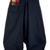 Haremshose, Thai Pluderhose, Goahose Mit Webbund Und Fransentasche - Schwarz -Modebekleidungsgeschäft 12 18dsc00837