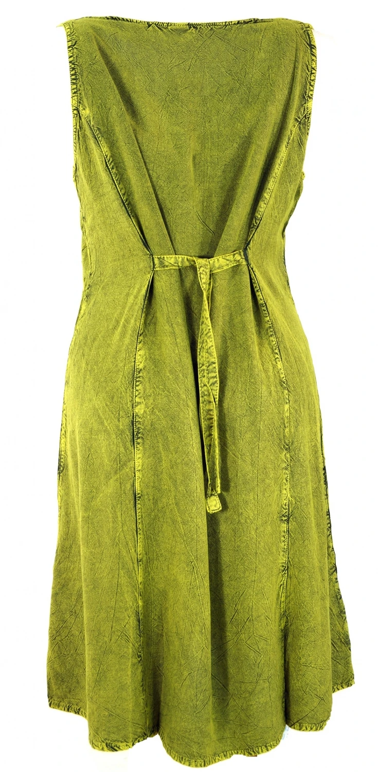 Besticktes Boho Sommerkleid, Midikleid, Indisches Hippie Kleid In 7/8 Länge, Lemon - Design 10 4 Besticktes Boho Sommerkleid, Midikleid, Indisches Hippie Kleid In 7/8 Länge, Lemon - Design 10 – Bild 2