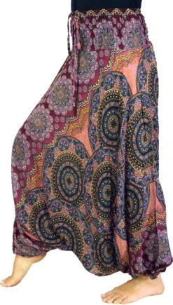 Afghani Hose, Overall, Jumpsuit, Haremshose, Pluderhose, Pumphose, Aladinhose - Bordeauxrot