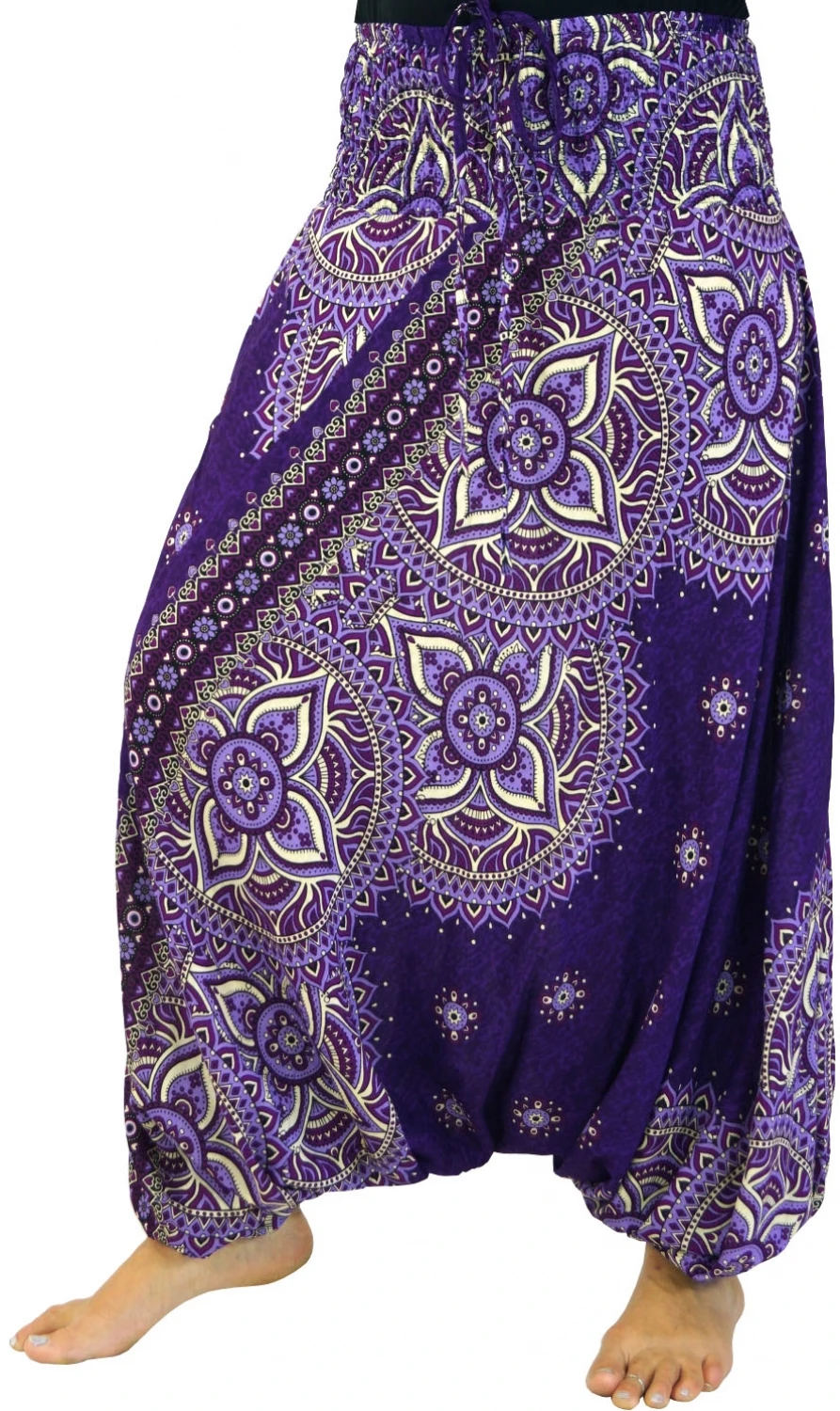 Afghani Hose, Overall, Jumpsuit, Haremshose, Pluderhose, Pumphose, Aladinhose - Violett/bunt 3 Afghani Hose, Overall, Jumpsuit, Haremshose, Pluderhose, Pumphose, Aladinhose - Violett/bunt