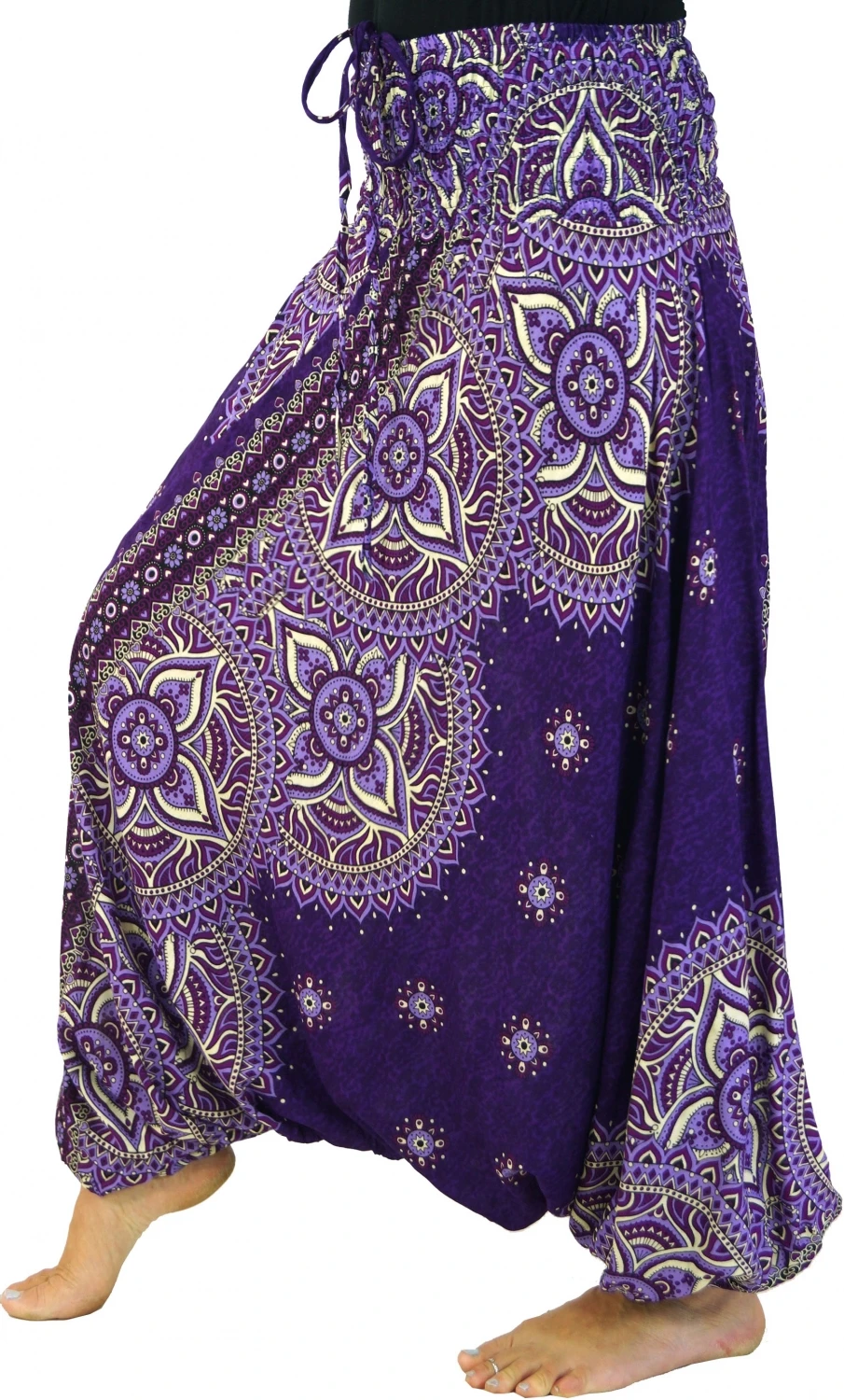 Afghani Hose, Overall, Jumpsuit, Haremshose, Pluderhose, Pumphose, Aladinhose - Violett/bunt 4 Afghani Hose, Overall, Jumpsuit, Haremshose, Pluderhose, Pumphose, Aladinhose - Violett/bunt – Bild 2