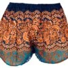 Leichte Pantys, Print Shorts - Orange/türkis -Modebekleidungsgeschäft 12 18dsc01603