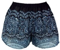 Leichte Pantys, Print Shorts - Schwarz/blau