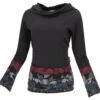 Kapuzenshirt, Boho Patchwork Shirt Mit Schalkapuze - Schwarz -Modebekleidungsgeschäft 12 19 nachlieferung nepal 14