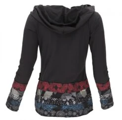 Kapuzenshirt, Boho Patchwork Shirt Mit Schalkapuze - Schwarz -Modebekleidungsgeschäft 12 19 nachlieferung nepal 15