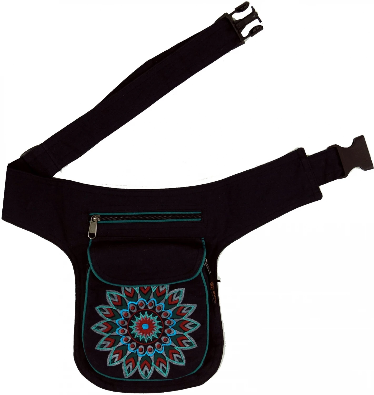 Stoff Sidebag & Gürteltasche Mandala, Goa Gürteltasche, Bauchtasche - Petrol - 25x20x. Cm 4 Stoff Sidebag & Gürteltasche Mandala, Goa Gürteltasche, Bauchtasche - Petrol - 25x20x. Cm – Bild 2