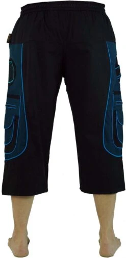 3/4 Yogahose, Goa Hose, Goa Shorts, Herren Shorts - Schwarz/blau 10 3/4 Yogahose, Goa Hose, Goa Shorts, Herren Shorts - Schwarz/blau -Modebekleidungsgeschäft 15 03 17dsc09210