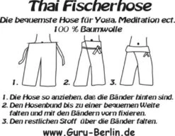 Thai Fischerhose Mit Mantra Druck Aus Gewebter Baumwolle, Wickelhose, Yogahose - Schwarz -Modebekleidungsgeschäft 15 03 17fischerhoseanleitung
