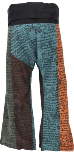 Thai Fischerhose Aus Fester Baumwolle, Patchwork Wickelhose, Yogahose, Unigröße - Orange/bunt -Modebekleidungsgeschäft 15 05 20 rose boutique 2019 96