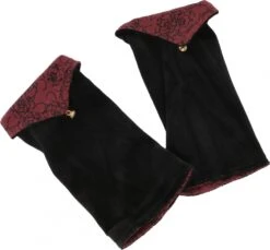 Handstulpen Aus Samtstoff, Wendestulpen, Pulswärmer - Schwarz/rot -Modebekleidungsgeschäft 15 05 20 trance trip 163