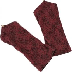 Handstulpen Aus Samtstoff, Wendestulpen, Pulswärmer - Schwarz/rot -Modebekleidungsgeschäft 15 05 20 trance trip 165