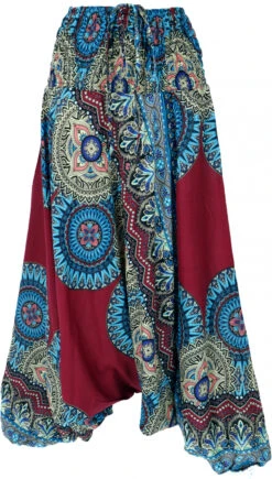 Afghani Hose, Overall, Jumpsuit, Haremshose, Pluderhose, Pumphose, Aladinhose - Petrol/rot
