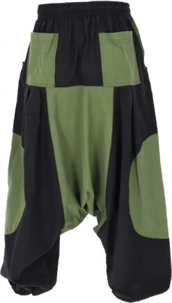 Haremshose, Pluderhose, Pumphose, Aladinhose - Olive/schwarz -Modebekleidungsgeschäft 18 11 20batik 1 21 29