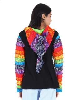 Regenbogen Stonewash Zipfelkapuzen Jacke, Goa Jacke - Modell 4 12 Regenbogen Stonewash Zipfelkapuzen Jacke, Goa Jacke - Modell 4 -Modebekleidungsgeschäft 19050 jago3801