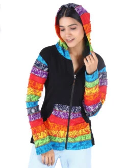 Regenbogen Stonewash Zipfelkapuzen Jacke, Goa Jacke - Modell 4 11 Regenbogen Stonewash Zipfelkapuzen Jacke, Goa Jacke - Modell 4 -Modebekleidungsgeschäft 19050 jago3822